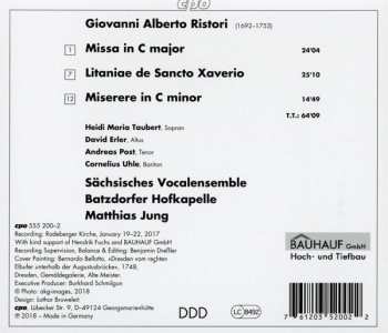 CD Giovanni Alberto Ristori: Missa ∙ Litaniae ∙ Miserere