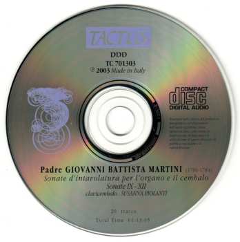 CD Susanna Piolanti: Sonata D'Intavolatura Per L'Organo E Il Cembalo (Sonate IX - XII)
