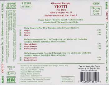 CD Giovanni Battista Viotti: Violin Concerto No. 23 • Sinfonie Concertanti Nos. 1 And 2