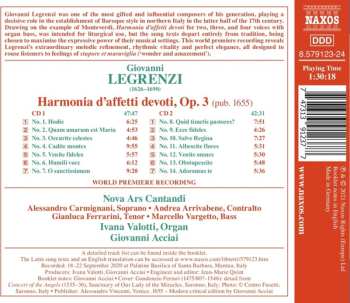 2CD Giovanni Legrenzi: Harminia D'Affetti Devoti, Op. 3