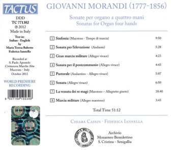 CD Giovanni Morandi: Sonate Per Organo A Quattro Mani