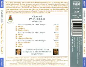 CD Giovanni Paisiello: Piano Concertos Nos. 1, 3 And 5