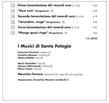 CD Giovanni Paolo Colonna: Sacre Lamentazioni