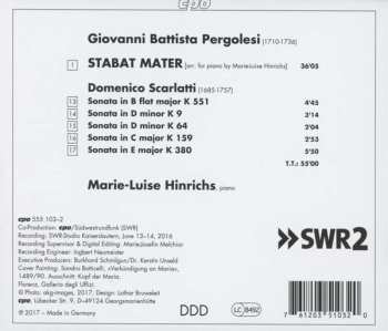 CD Giovanni Battista Pergolesi: Stabat Mater; Piano Sonatas