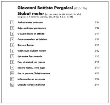 CD Giovanni Battista Pergolesi: Stabat Mater; Piano Sonatas