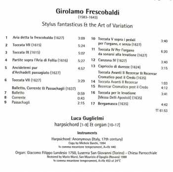 CD Girolamo Frescobaldi: Stylus fantasticus Et the Art of Variation DIGI