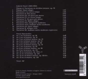 CD Gabriel Fauré: Barcarolles • Thèmes Et Variations