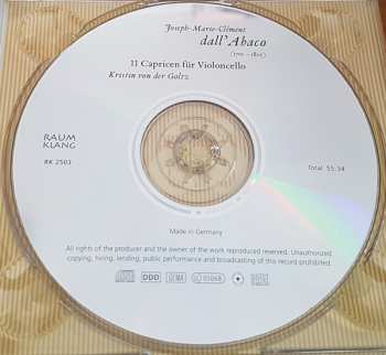 CD Giuseppe Clemente Dall'Abaco: 11 Capricen Für Violoncello DIGI