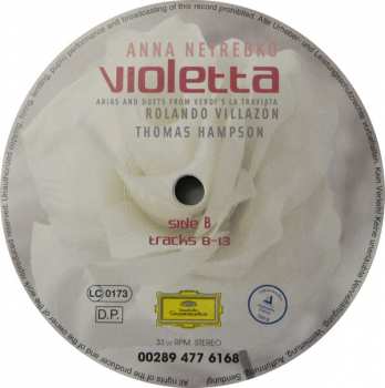 2LP Giuseppe Verdi: Violetta - Arias And Duets From Verdi's "La Traviata" LTD