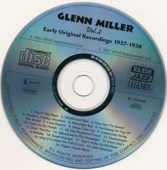 CD Glenn Miller: Glenn Miller Vol. 2 - Community Swing - Early Original Recordings 1937-1938