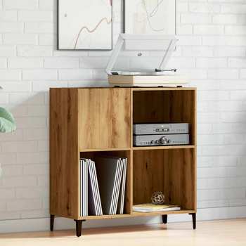 Hi-Fi Goka Skříňka na LP desky a audiotechniku - kovové nohy Dub artisan (857174)