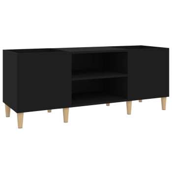 Hi-Fi Goka Skříňka s přihrádkami na LP desky a audiotechniku - dřevěné nohy Černá (831926)