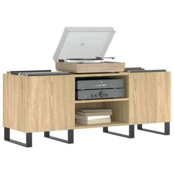 Hi-Fi Goka Skříňka s přihrádkami na LP desky a audiotechniku - železné nohy Dub sodoma (831687)
