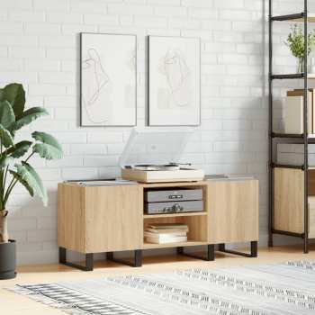 Hi-Fi Goka Skříňka s přihrádkami na LP desky a audiotechniku - železné nohy Dub sodoma (831687)