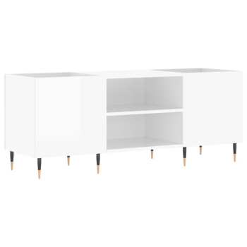 Hi-Fi Goka Skříňka s přihrádkami na LP desky a audiotechniku - pozlacené nohy Lesklá bílá (831670)