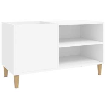 Hi-Fi Goka Skříňka s přihrádkou na LP desky a audiotechniku - dřevěné nohy Bílá (831941)