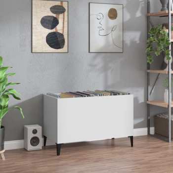 Hi-Fi Goka Úložná Skřínka na LP desky - kovové nohy Bílá (831965)