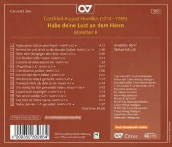 CD Gottfried August Homilius: Habe Deine Lust An Dem Herrn (Motetten II)