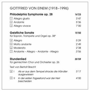 CD Wiener Philharmoniker: Philadelphia Symphonie / Geistliche Sonate / Stundenlied