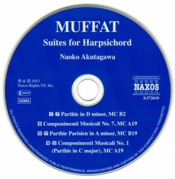 CD Naoko Akutagawa: Componimenti Musicali (Suites For Harpsichord)