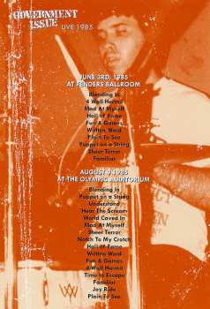 DVD Government Issue: Live 1985