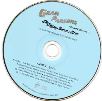 2CD Gram Parsons: Gram Parsons Archives Vol 1 (Live At The Avalon Ballroom 1969)