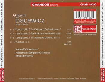 CD Grażyna Bacewicz: Violin Concertos Nos 1, 3 And 7