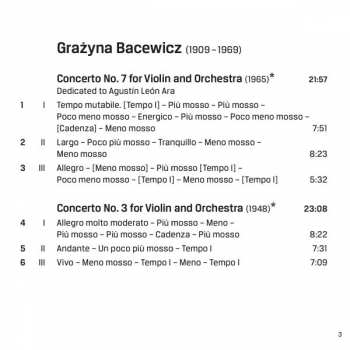 CD Grażyna Bacewicz: Violin Concertos Nos 1, 3 And 7