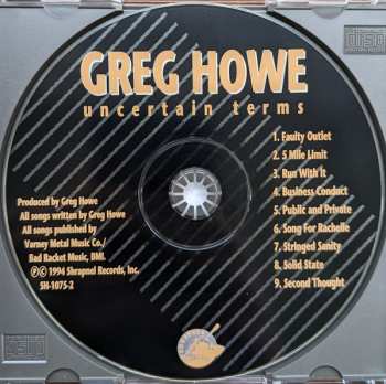 CD Greg Howe: Uncertain Terms