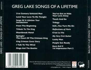 CD Greg Lake: Songs Of A Lifetime