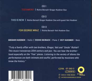 3CD Richard Beirach: Testaments - Duos And Trios (Richie Beirachs 75. Birthday Celebration)