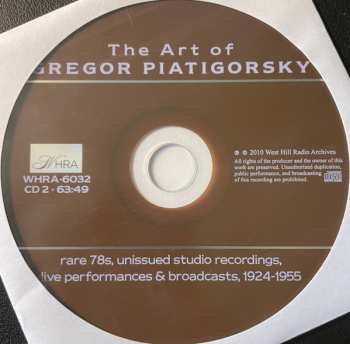 6CD/DVD/Box Set Gregor Piatigorsky: The Art Of  (Rare 78s Unissued Studio Recordings, Public Performances And Broadcasts)