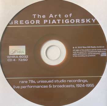 6CD/DVD/Box Set Gregor Piatigorsky: The Art Of  (Rare 78s Unissued Studio Recordings, Public Performances And Broadcasts)