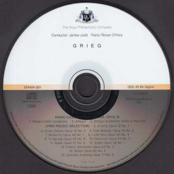 CD Edvard Grieg: Piano Concerto In A Minor, Op. 16 / Lyric Pieces (Selection)