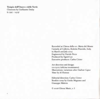 CD Guillaume Dufay: Tempio Dell'Onore E Delle Vertù. Chansons By Guillaume Dufay