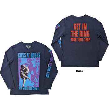 Merch Guns N' Roses: Guns N' Roses Unisex Long Sleeve T-shirt: Get In The Ring Tour '91-'92 (back & Sleeve Print) (small) S