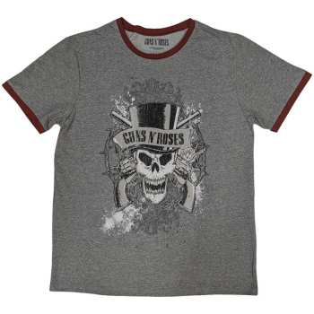Merch Guns N' Roses: Ringer T-shirt Faded Skull