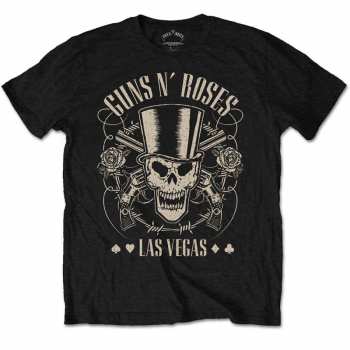Merch Guns N' Roses: T-shirt Top Hat, Skull & Pistols Las Vegas 