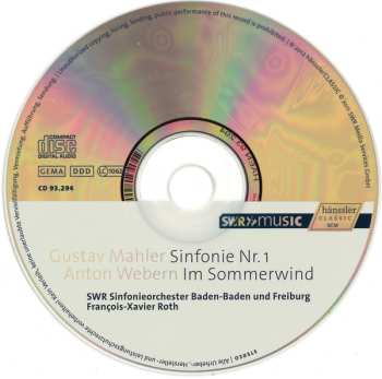 CD Gustav Mahler: Sinfonie Nr. 1 / Im Sommerwind