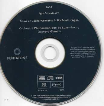 2SACD Igor Stravinsky: Stravinsky - The Rite Of Spring - Funeral Song - Game Of Cards - Concerto In D "Basel" - Agon