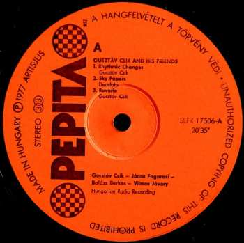 LP Gusztáv Csík Quartet: Csík Gusztáv És Együttese