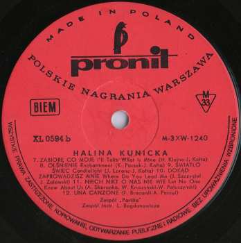 LP Halina Kunicka: Kunicka