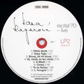 2LP Hana Hegerová: Recital '70 - Live LTD | NUM