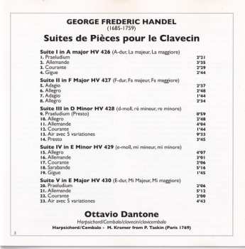 CD Georg Friedrich Händel: Suites De Pieces Pour Le Clavecin Vol. I