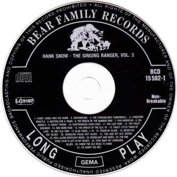 12CD/Box Set Hank Snow: The Singing Ranger Vol.3