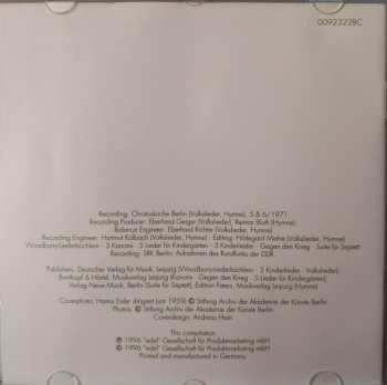 CD Hanns Eisler: Chorlieder - Kinderlieder - Volkslieder