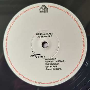LP Hans-A-Plast: Ausradiert