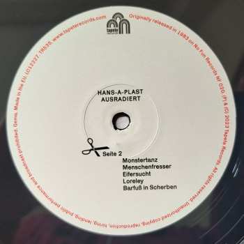 LP Hans-A-Plast: Ausradiert