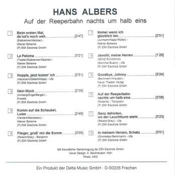 CD Hans Albers: Auf Der Reeperbahn Nachts Um Halb Eins
