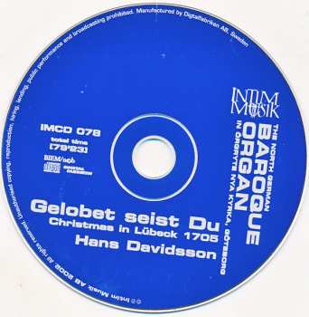 CD Hans Davidsson: Gelobet Seist Du - Christmas In Lübeck 1705